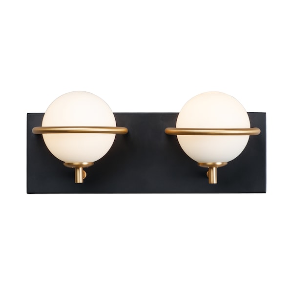 Maxim Revolve 2-Light " Wide Black / Gold Vanity Light 21602SWBKGLD - main